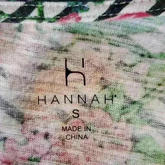 HANNAH Floral Rose Stripe Top sz S Cottagecore Boho - Picture 7 of 8